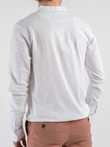 GIANNI LUPO T-shirt serafino manica lunga in cotone GL1055F Bianco (1)