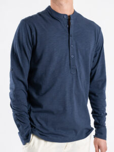 GIANNI LUPO T-shirt serafino manica lunga in cotone GL1055F Navy (5)