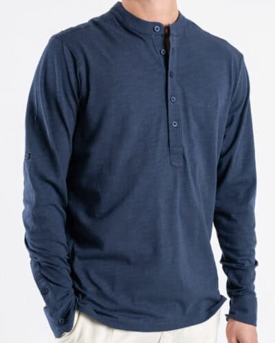 GIANNI LUPO T shirt serafino manica lunga in cotone GL1055F Navy 5 Nuovi Arrivi
