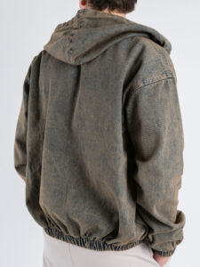 Giacchetta in jeans slavato con zip e cappuccio PT394 (6)
