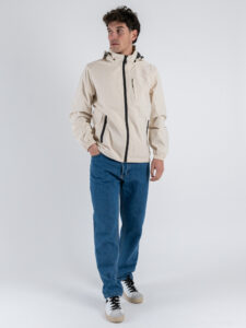 Giubbino con cappuccio in tessuto tecnico YC3001 Beige (2)