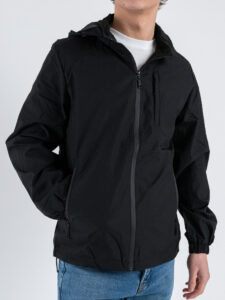 Giubbino con cappuccio in tessuto tecnico YC3001 Nero (3)