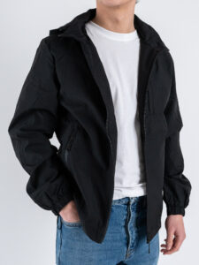 Giubbino con cappuccio in tessuto tecnico YC3001 Nero (6)
