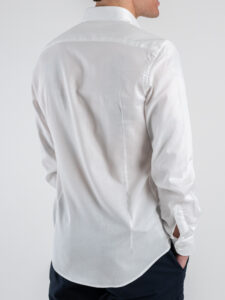 IMPERIAL Camicia in cotone microlavorata con colletto C866430002 Bianca (2)
