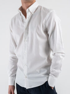 IMPERIAL Camicia in cotone microlavorata con colletto C866430002 Bianca (4)