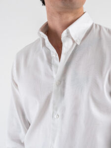 IMPERIAL Camicia in cotone microlavorata con colletto C866430002 Bianca (5)