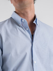 IMPERIAL Camicia in cotone microlavorata con colletto C866430002 Cielo (5)