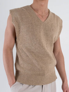 IMPERIAL Gilet in maglia con scollo a V M81411988 Beige (3)