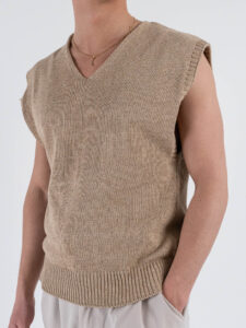 IMPERIAL Gilet in maglia con scollo a V M81411988 Beige (4)
