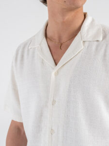 ONLY&SONS Camicia a mezza manica in misto lino LATHAM 22032116 Cloud Dancer (4)