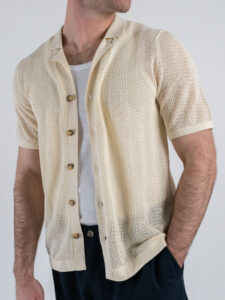ONLY&SONS Camicia a mezza manica traforata DIEGO 22028576 Antique White7 (2)
