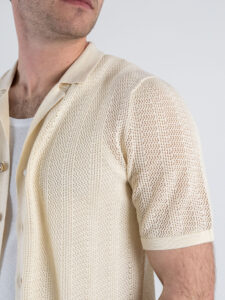 ONLY&SONS Camicia a mezza manica traforata DIEGO 22028576 Antique White7 (3)