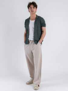 ONLY&SONS Camicia a mezza manica traforata DIEGO 22028576 Balsam Green (2)