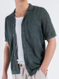 ONLY&SONS Camicia a mezza manica traforata DIEGO 22028576 Balsam Green (3)