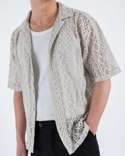 ONLYSONS Camicia a mezza manica traforata NOVAK 22032731 Moonstruck 4 Nuovi Arrivi