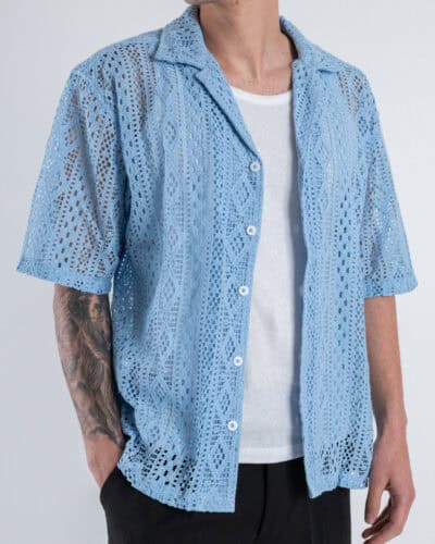 ONLYSONS Camicia a mezza manica traforata NOVAK 22032731 Powder Blue 4 Nuovi Arrivi
