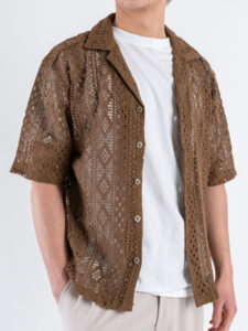 ONLY&SONS Camicia a mezza manica traforata NOVAK 22032731 Sepia (4)