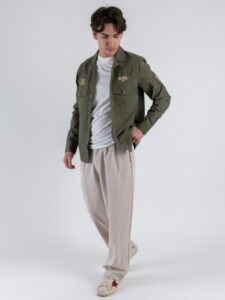 ONLY&SONS Camicia sportiva con patch militari FLY 22032600 Dustry Olive (2)