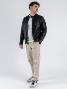 ONLY&SONS Giubbino in ecopelle con zip HOLGER 22031603 Black (2)