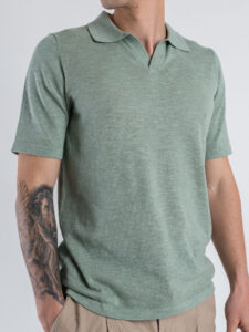 ONLY&SONS Polo mezza manica collo a V GEORGE 22031851 Icberg Green (2)