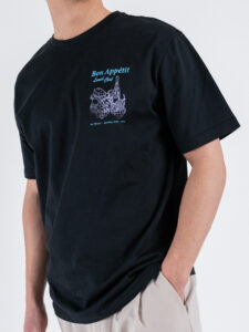 ONLY&SONS T-shirt con piccola stampa sul cuore BISTRO 22033630 Jet Black (3)