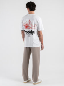 ONLY&SONS T-shirt over con stampa Brooklyn sul retro 22033620 KEANE Bright White (1)