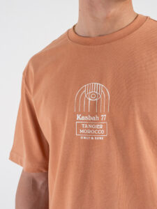 ONLY&SONS T-shirt over con stampa simboli sul retro 22034451 MALIK Cork (1)