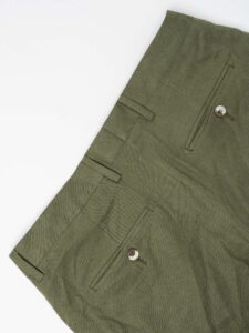 OVER-D Abito misto lino con giacca due bottoni + Pantalone taglio sartoriale OC1S2S5A03 Militare (1)