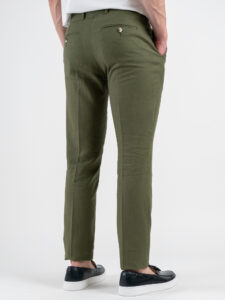 OVER-D Abito misto lino con giacca due bottoni + Pantalone taglio sartoriale OC1S2S5A03 Militare (1)
