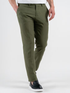 OVER-D Abito misto lino con giacca due bottoni + Pantalone taglio sartoriale OC1S2S5A03 Militare (8)