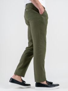 OVER-D Abito misto lino con giacca due bottoni + Pantalone taglio sartoriale OC1S2S5A03 Militare (9)