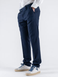 OVER-D Abito misto lino con giacca due bottoni+pantalone taglio sartoriale OC1S2S5A03 Blu (8)
