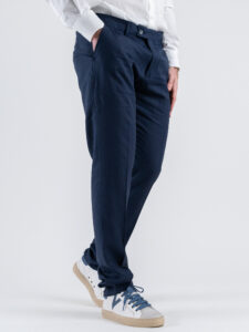 OVER-D Abito misto lino con giacca due bottoni+pantalone taglio sartoriale OC1S2S5A03 Blu (9)