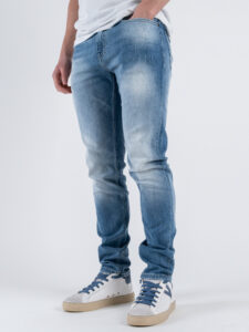 OVER-D Jeans azzurro leggermente slavato senza rotture D14 Azzurro (3)