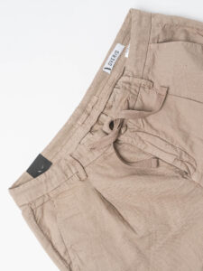 OVER-D Pantamolla in misto lino con coulisse in vita OC1S2S5P06 Beige (2)