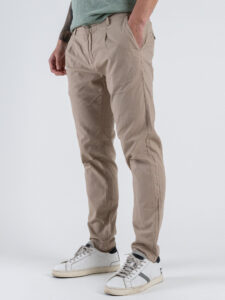 OVER-D Pantamolla in misto lino con coulisse in vita OC1S2S5P06 Beige (2)