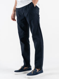 OVER-D Pantamolla in misto lino con coulisse in vita OC1S2S5P06 Blu (2)
