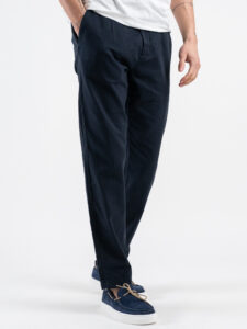 OVER-D Pantamolla in misto lino con coulisse in vita OC1S2S5P06 Blu (3)