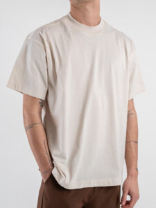 OVER-D T-shirt basica in cotone oversize OE1S2S4T08 Greige (2)