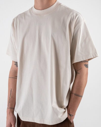 OVER D T shirt basica in cotone oversize OE1S2S4T08 Greige 5 Nuovi Arrivi