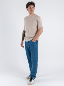 OVER-D T-shirt mezza manica in cotone M11 GREIGE (2)