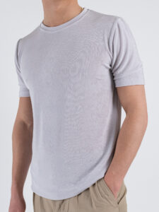OVER-D T-shirt mezza manica in tessuto cangian T63 Grigio (3)