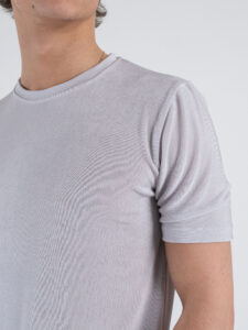 OVER-D T-shirt mezza manica in tessuto cangian T63 Grigio (4)