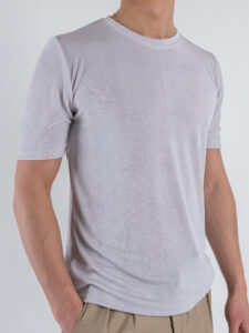 OVER-D T-shirt mezza manica in tessuto cangian T63 Grigio (5)