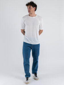 OVER-D T-shirt mezza manica in tessuto cangian T63 Panna (2)