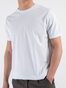 OVER-D T-shirt morbida tinta unita in cotone OE1S2S4T03 Bianco (2)