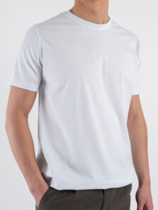OVER-D T-shirt morbida tinta unita in cotone OE1S2S4T03 Bianco (3)