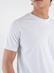 OVER-D T-shirt morbida tinta unita in cotone OE1S2S4T03 Bianco (4)