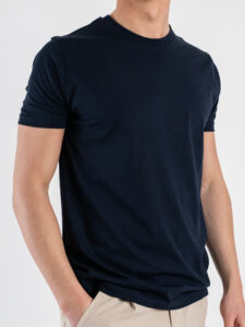 OVER-D T-shirt morbida tinta unita in cotone OE1S2S4T03 Blu (3)