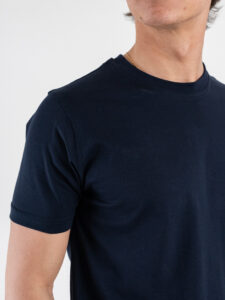 OVER-D T-shirt morbida tinta unita in cotone OE1S2S4T03 Blu (4)